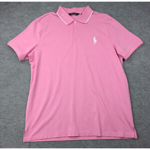Polo Golf Ralph Lauren Shirt Mens XXL Pink Big Pony Knit Outdoor Atletic Preppy
